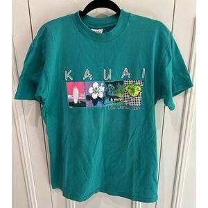 VTG 80s 90s Kauai Hawaii T Shirt‎ USA Made Single Stitch 100% Cotton Puffy